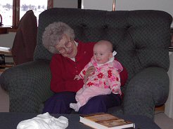 Rebecca with Great Grandma in Wisconsin