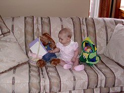 Rebecca with Easter baskets