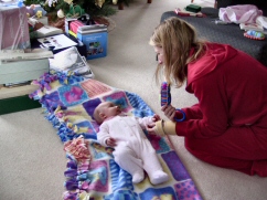 Mom and Rebecca - Christmas morning